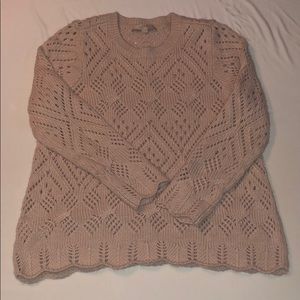 LOFT Scalloped Pointelle Sweater